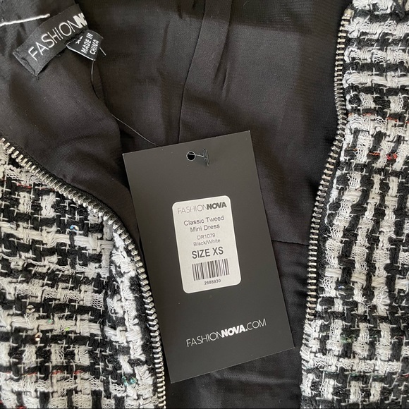 “Classic Tweed Mini Dress” NWT Fashion Nova - Picture 3 of 6